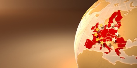 Map of the European Union on Earth. 3dの写真素材