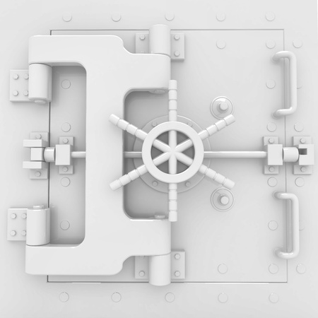 Safe in stainless steel. Bank Vault. 3dの写真素材
