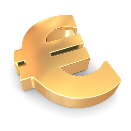 Sign of euro on white isolated background. 3dの写真素材