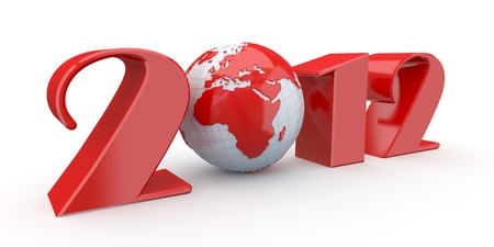 New Year. Text 2012 and earth. 3dの写真素材