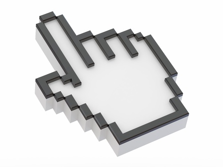 Hand. Mouse cursor on white isolated background. 3dの写真素材