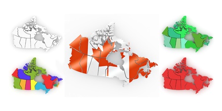 three-dimensional map of canada on white isolated background. 3dの写真素材