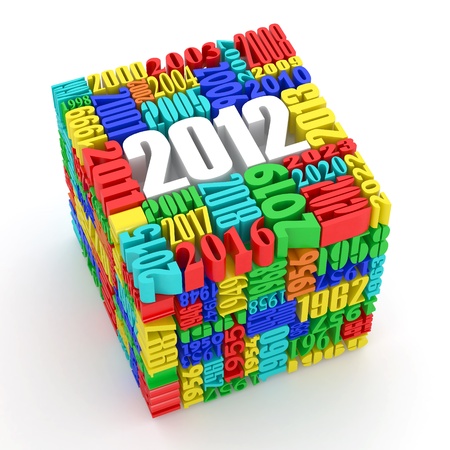 new year 2012. cube consisting of the numbers. 3dの写真素材