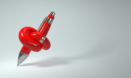 Struggle with the bureaucracy. Pen knotted. 3dの写真素材