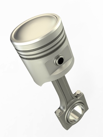Piston and conrod on white isolated background. 3dの写真素材
