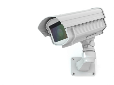 CCTV security camera on white background  3d