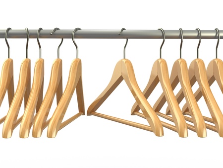  Clothes hangers on white isolated  background  3dの写真素材