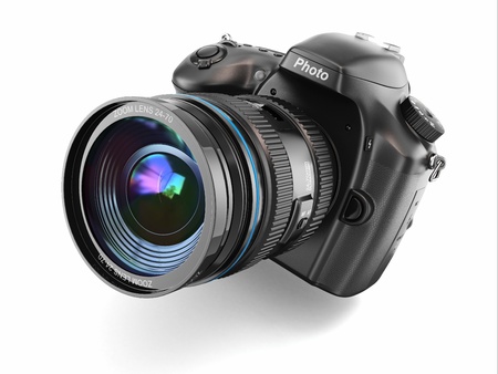 Digital photo camera on white isolated background 3d Digital photo camera on white isolated background 3d