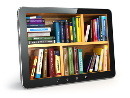 E-learning. Tablet pc and textbooks. Education online. 3d E-learning. Tablet pc and textbooks. Education online. 3d