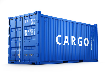 Cargo shipping container isolated on white. Delivery. 3dの写真素材
