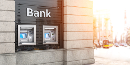 Bank ATM automatic  teller machines for money withdrawing.の写真素材