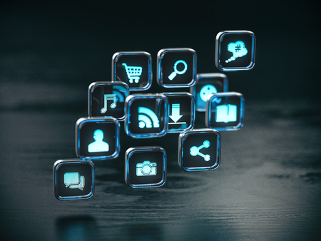 Software and apps icon cloud conceptの写真素材