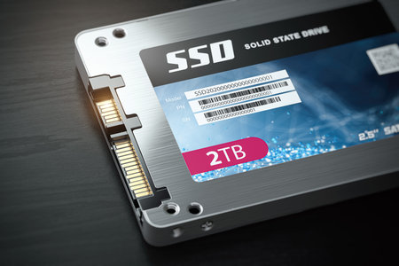 SSD state solid drives disk on black