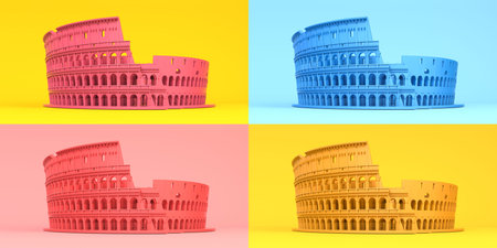 Colosseum or Coliseum in different colors.