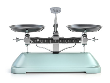 Balance scale isolated on white background. 3d illustrationの写真素材