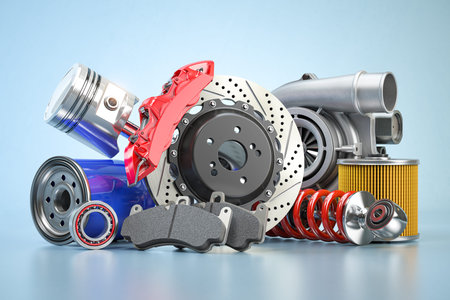 Car parts or auto car parts. 3d illustrationの写真素材