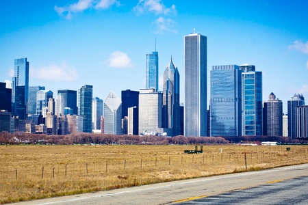 Creative Design - Highway with City Backgroundの写真素材