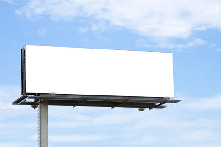 Empty Billboard on blue skyの写真素材