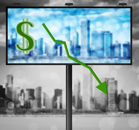 Billboard with stock market diagramの写真素材