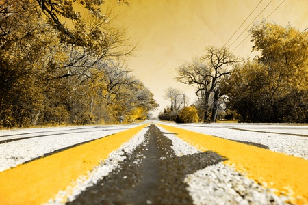 Old Picture Design - American Country Road の写真素材