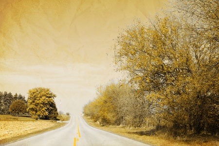 Old Picture Design - American Country Road の写真素材
