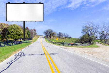 Billboard on Country Road の写真素材