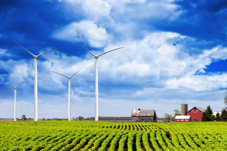 Storm is coming on Wind Farmの写真素材