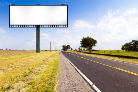 Billboard on Country Road の写真素材