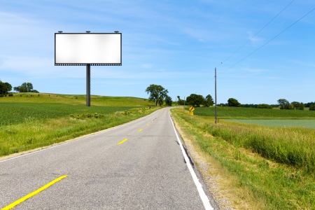 Billboard on Country Road の写真素材