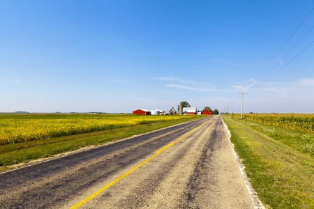 Countryside Road With Farmの写真素材