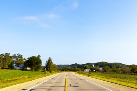 Countryside Road With Farm の写真素材