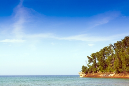 Coastline With Blue Skyの写真素材