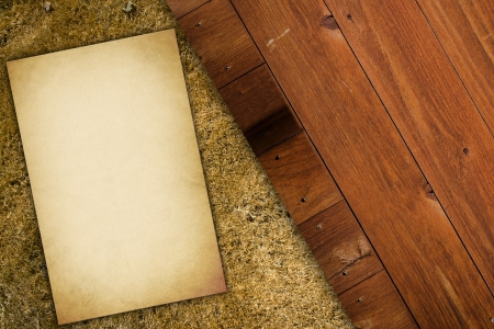 Vintage Poster on Wooden and Natural Backgroundの写真素材