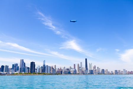 Chicago Skyline With Blue Clear Skyの写真素材