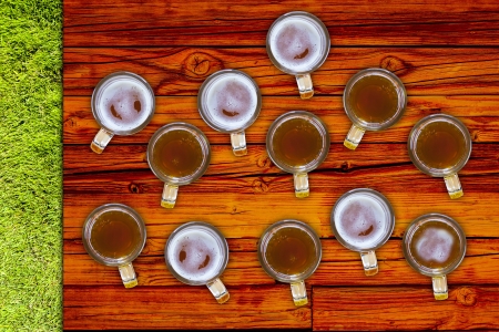 Top View On Wooden Table の写真素材