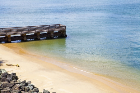 Wooden Pier in San Juanの写真素材