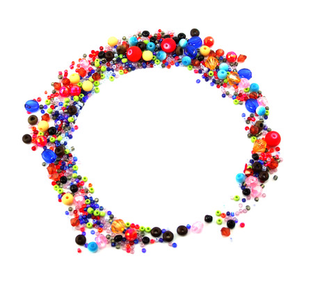 Beautiful Colorful Circle Beads Decoration on Backgroundの写真素材