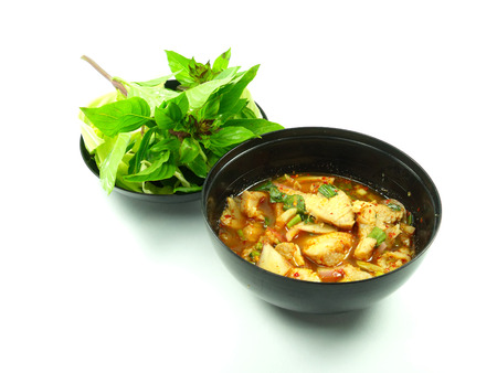 thai spicy minced meat gill saladの写真素材