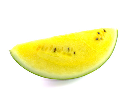 yellow watermelon isolated on white backgroundの写真素材