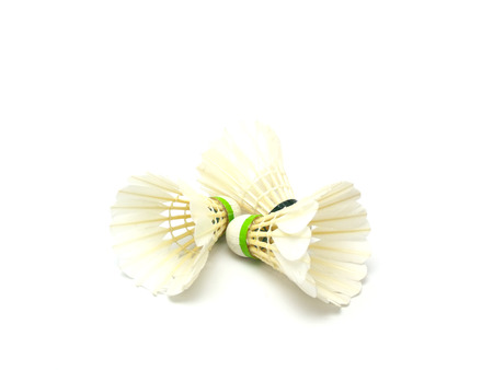 badminton isolated on a white backgroundの写真素材