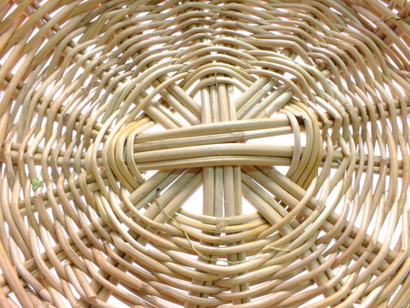 wicker woven texture backgroundの写真素材