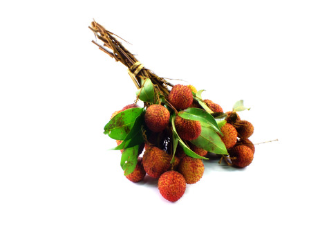 lychee fruit on white backgroundの写真素材