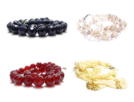 collection  jewelery crystal isolated on white backgroundの写真素材