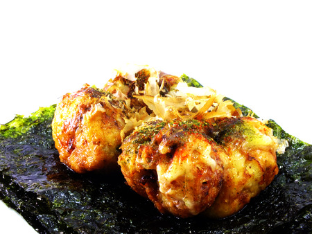 fried takoyaki balls dumpling japanese foodの写真素材