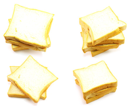 slice bread isolated on white background