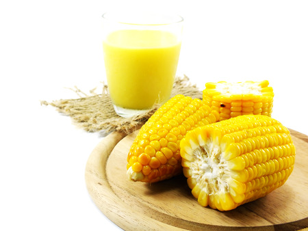 fresh sweet corn juice corn milkの写真素材