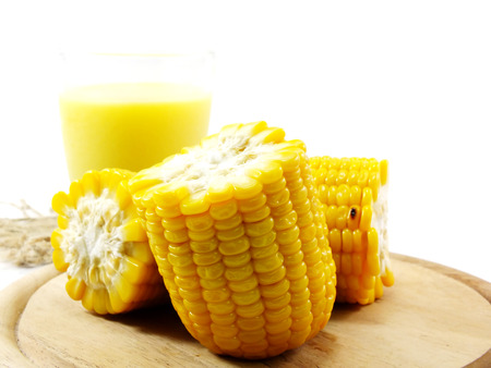 fresh sweet corn juice corn milkの写真素材