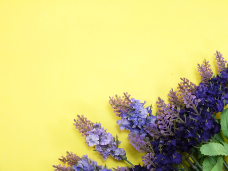 blank paper with lavender and on texture paper place for yourの写真素材