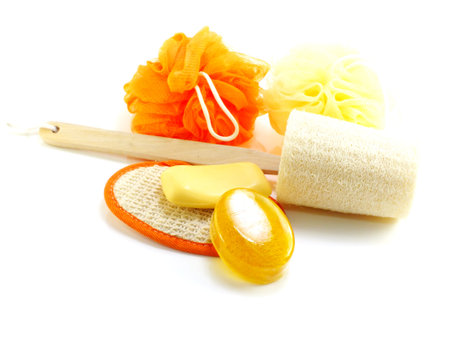 bath puff and loofah spa kit