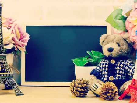 image of decorative eiffel tower and different home decor related objectsの写真素材